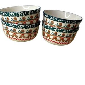 Folkcraft By Tienshan Gingerbread Bowls Set of 4